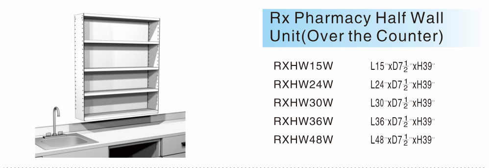 Rx Pharmacy Half Wall Unit